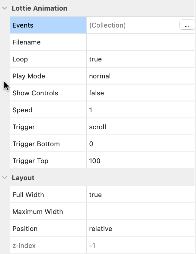 Lottie Properties