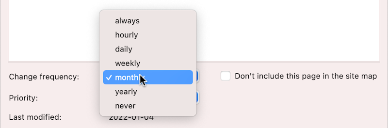 Sitemap frequency Sitemap frequency